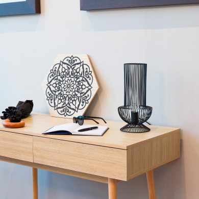 LAMPARA DE MESA YAN HIERRO NEGRO DN17.5X33CM SEVEN ON DECO