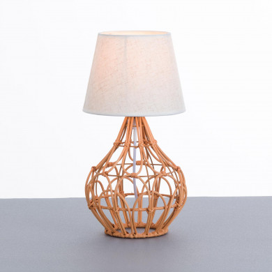 LAMPARA DE MESA DALAI RATTAN COLOR MIEL DN20X40CM SEVEN ON DECO