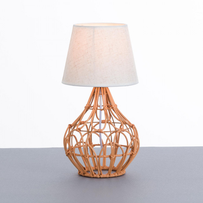 LAMPARA DE MESA DALAI RATTAN COLOR MIEL DN20X40CM SEVEN ON DECO