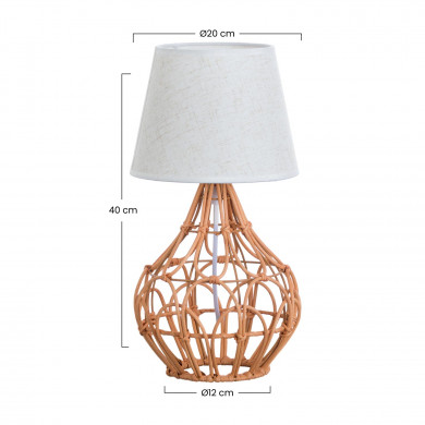 LAMPARA DE MESA DALAI RATTAN COLOR MIEL DN20X40CM SEVEN ON DECO