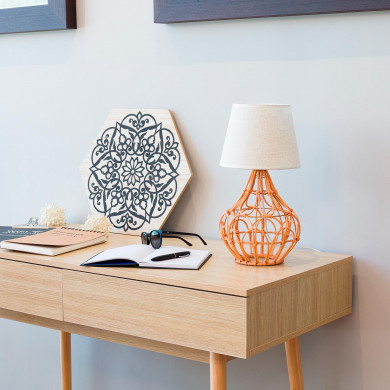 LAMPARA DE MESA DALAI RATTAN COLOR MIEL DN20X40CM SEVEN ON DECO