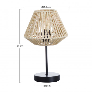 LAMPARA DE MESA XIA CUERDA DE PAPEL-METAL DN20.5X34CM SEVEN ON DECO