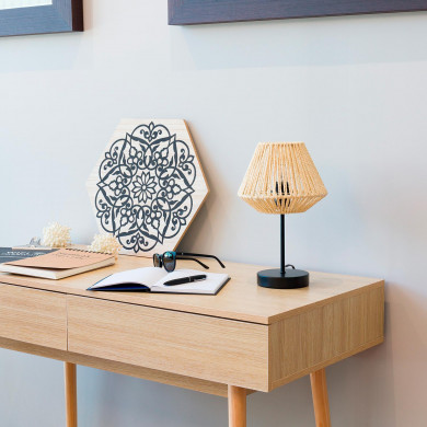 LAMPARA DE MESA XIA CUERDA DE PAPEL-METAL DN20.5X34CM SEVEN ON DECO