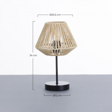 LAMPARA DE MESA XIA CUERDA DE PAPEL-METAL DN20.5X34CM SEVEN ON DECO