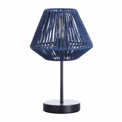 LAMPARA DE MESA XIA CUERDA DE PAPEL-METAL AZUL DN20.5X34CM SEVEN ON DECO