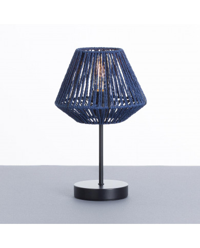 LAMPARA DE MESA XIA CUERDA DE PAPEL-METAL AZUL DN20.5X34CM SEVEN ON DECO