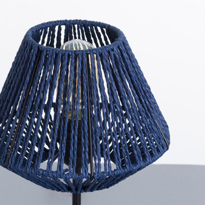 LAMPARA DE MESA XIA CUERDA DE PAPEL-METAL AZUL DN20.5X34CM SEVEN ON DECO