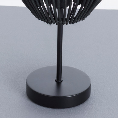 LAMPARA DE MESA KYON METAL-RATTAN NEGRO DN19.5X38CM SEVEN ON DECO