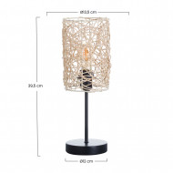 LAMPARA DE MESA MEI METAL-RATTAN NATURAL DN13.5X39.5CM SEVEN ON DECO