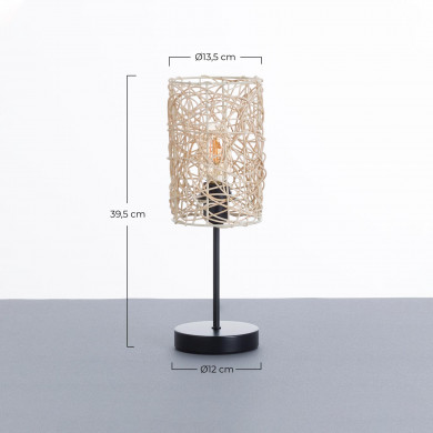 LAMPARA DE MESA MEI METAL-RATTAN NATURAL DN13.5X39.5CM SEVEN ON DECO