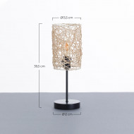 LAMPARA DE MESA MEI METAL-RATTAN NATURAL DN13.5X39.5CM SEVEN ON DECO