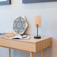 LAMPARA DE MESA MEI METAL-RATTAN NATURAL DN13.5X39.5CM SEVEN ON DECO