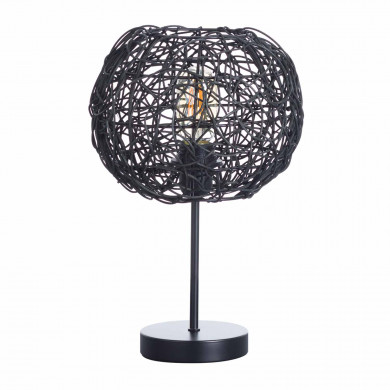 LAMPARA DE MESA LIAN METAL-RATTAN NEGRO DN23X37CM SEVEN ON DECO
