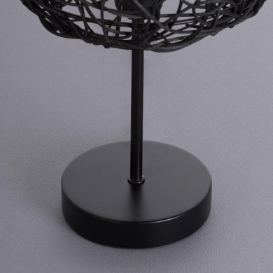 LAMPARA DE MESA LIAN METAL-RATTAN NEGRO DN23X37CM SEVEN ON DECO