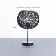 LAMPARA DE MESA LIAN METAL-RATTAN NEGRO DN23X37CM SEVEN ON DECO