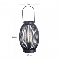 LAMPARA DE MESA SHUN HIERRO NEGRO DN18X28.5CM SEVEN ON DECO