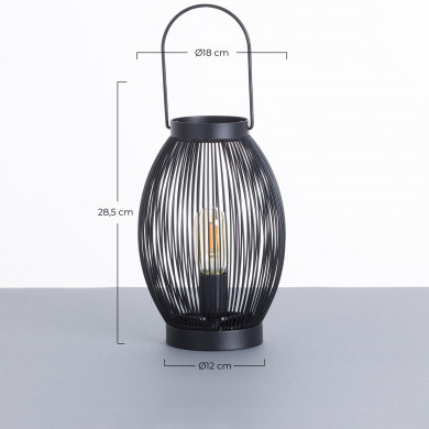 LAMPARA DE MESA SHUN HIERRO NEGRO DN18X28.5CM SEVEN ON DECO