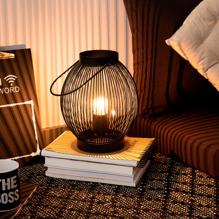 LAMPARA DE MESA KAI HIERRO NEGRO DN20X24.5CM SEVEN ON DECO