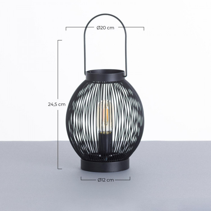 LAMPARA DE MESA KAI HIERRO NEGRO DN20X24.5CM SEVEN ON DECO