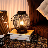 LAMPARA DE MESA KAI HIERRO NEGRO DN20X24.5CM SEVEN ON DECO