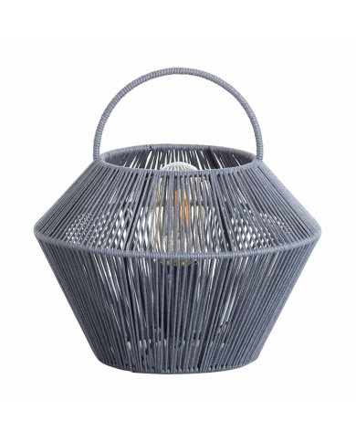 LAMPARA DE MESA SHAORAN METAL-CUERDA GRIS DN24X17/25CM SEVEN ON DECO