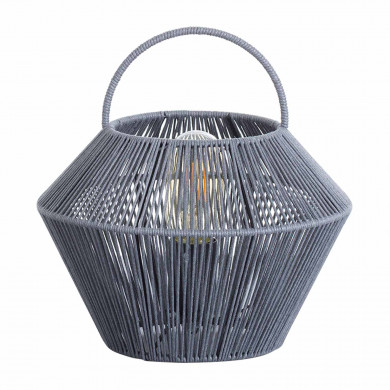 LAMPARA DE MESA SHAORAN METAL-CUERDA GRIS DN24X17/25CM SEVEN ON DECO