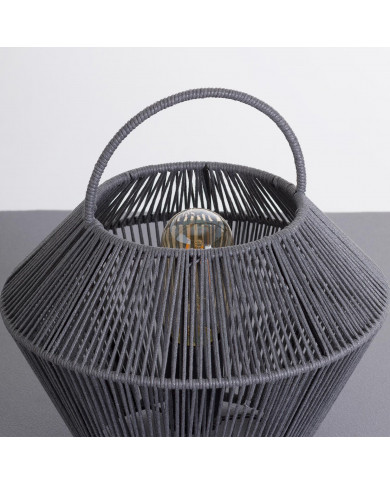 LAMPARA DE MESA SHAORAN METAL-CUERDA GRIS DN24X17/25CM SEVEN ON DECO