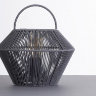 LAMPARA DE MESA SHAORAN METAL-CUERDA GRIS DN24X17/25CM SEVEN ON DECO