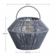 LAMPARA DE MESA SHAORAN METAL-CUERDA GRIS DN24X17/25CM SEVEN ON DECO