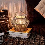 LAMPARA DE MESA SHAORAN METAL-CUERDA GRIS DN24X17/25CM SEVEN ON DECO