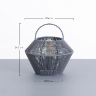 LAMPARA DE MESA SHAORAN METAL-CUERDA GRIS DN24X17/25CM SEVEN ON DECO