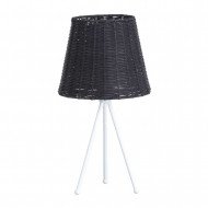 LAMPARA DE MESA YUAN METAL-RATTAN NEGRO/BLANCO DN22.5X37CM SEVEN ON DECO
