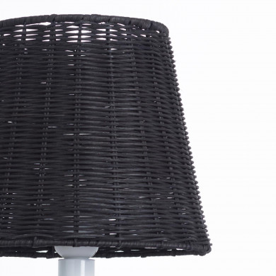 LAMPARA DE MESA YUAN METAL-RATTAN NEGRO/BLANCO DN22.5X37CM SEVEN ON DECO