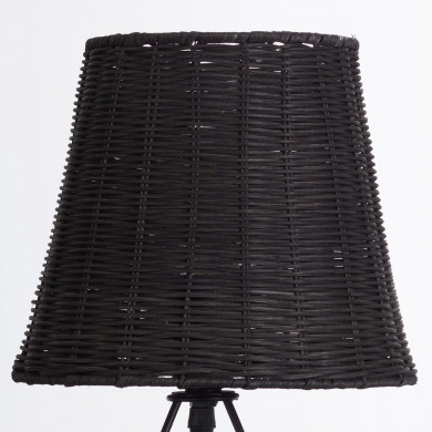 LAMPARA DE MESA YUAN METAL-RATTAN NEGRO DN22.5X37CM SEVEN ON DECO
