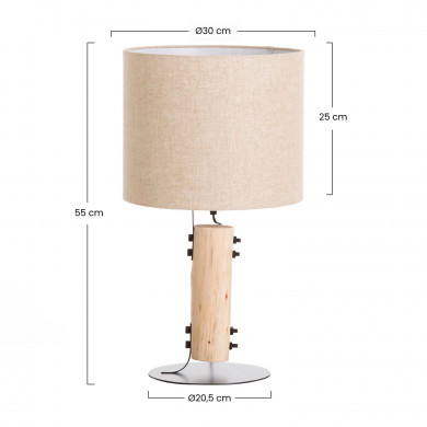 LÁMPARA DE SOBREMESA 55*DN30CM NEGRO SEVEN ON DECO