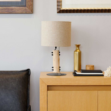 LÁMPARA DE SOBREMESA 55*DN30CM NEGRO SEVEN ON DECO