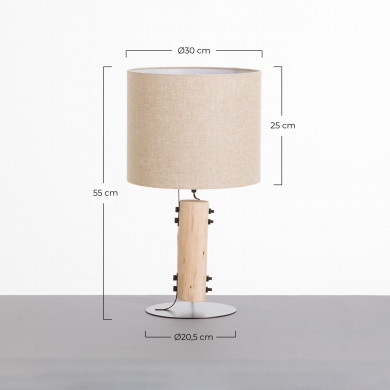 LÁMPARA DE SOBREMESA 55*DN30CM NEGRO SEVEN ON DECO