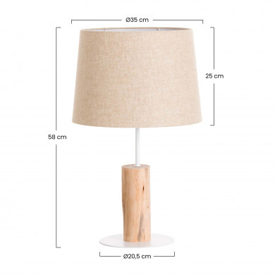 LÁMPARA DE SOBREMESA  58*DN35CM BLANCO SEVEN ON DECO