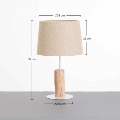 LÁMPARA DE SOBREMESA  58*DN35CM BLANCO SEVEN ON DECO