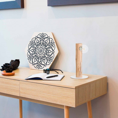 LÁMPARA DE SOBREMESA 38 CM BLANCO SEVEN ON DECO