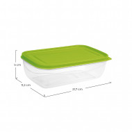 PACK 10 RECIPIENTE HERMETICO RECTANGULAR COLORES SURTIDOS (21,7x11,2x5cm) 0,80L