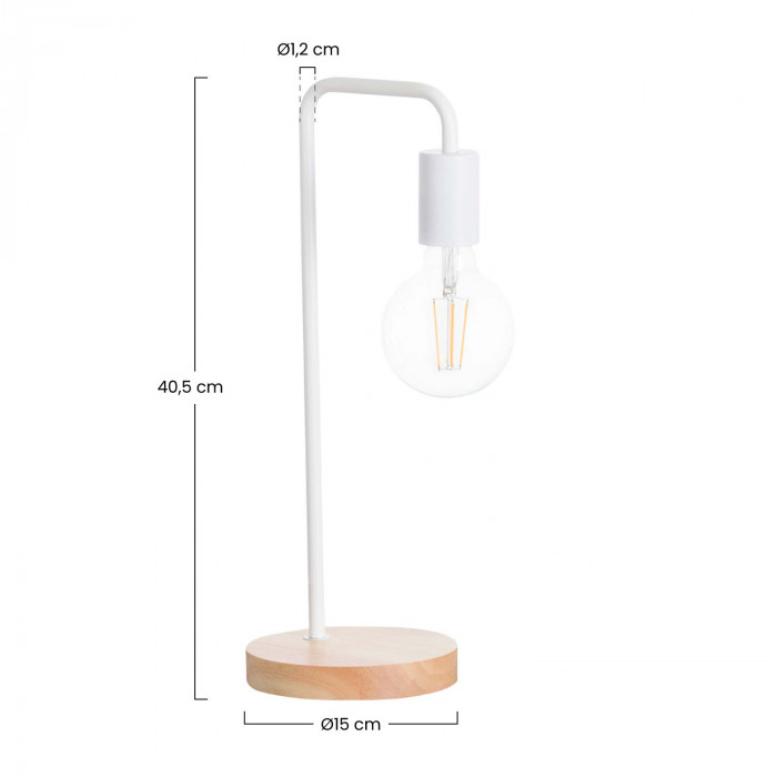 LÁMPARA DE SOBREMESA 43CM BLANCO SEVEN ON DECO