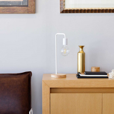 LÁMPARA DE SOBREMESA 43CM BLANCO SEVEN ON DECO