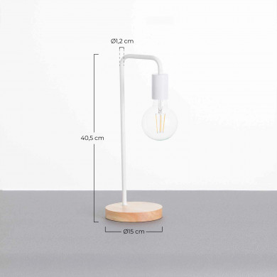 LÁMPARA DE SOBREMESA 43CM BLANCO SEVEN ON DECO