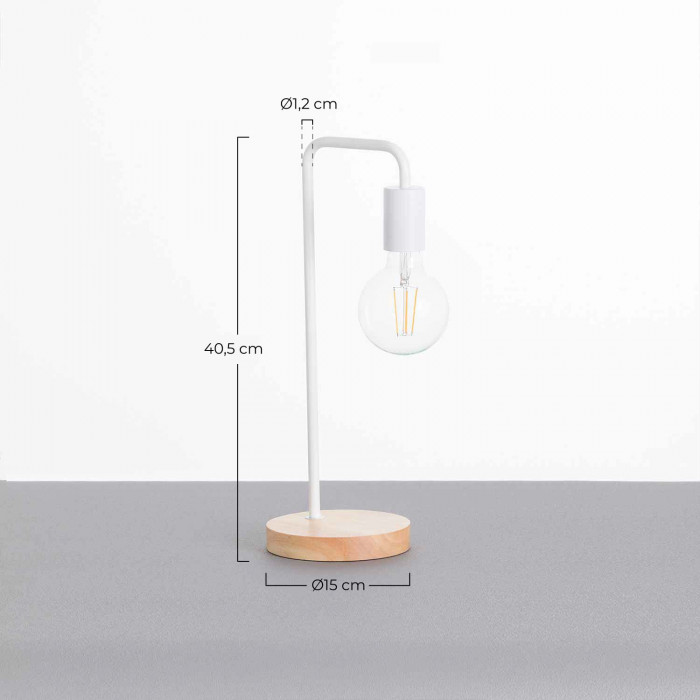 LÁMPARA DE SOBREMESA 43CM BLANCO SEVEN ON DECO