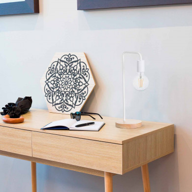 LÁMPARA DE SOBREMESA 43CM BLANCO SEVEN ON DECO