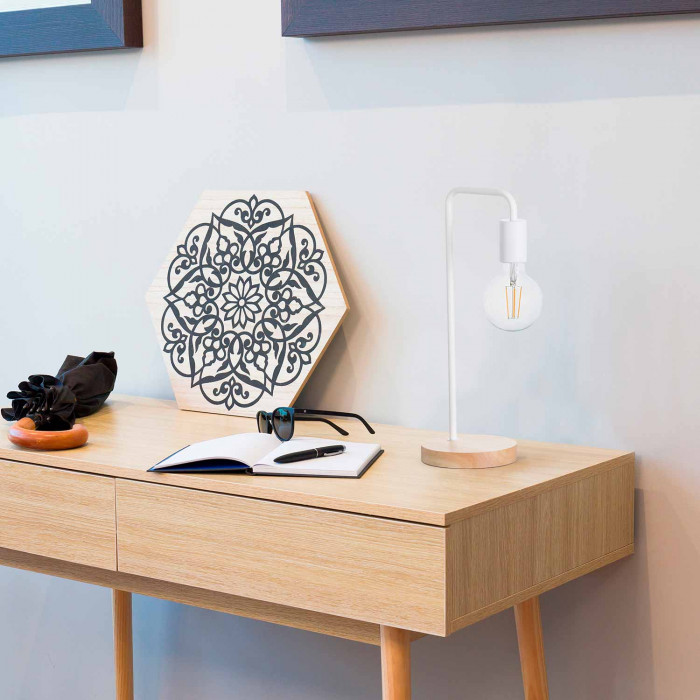 LÁMPARA DE SOBREMESA 43CM BLANCO SEVEN ON DECO