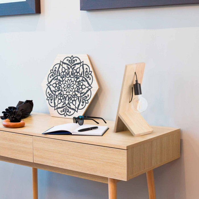 LÁMPARA DE SOBREMESA 41.5CM NEGRO SEVEN ON DECO