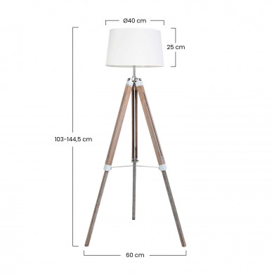 LAMPARA DE PIE BLANCA 119,5/144,5CM SEVEN ON DECO