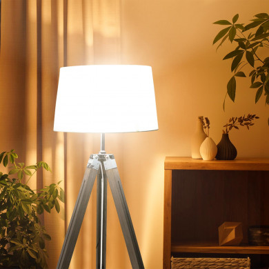 LAMPARA DE PIE BLANCA 119,5/144,5CM SEVEN ON DECO